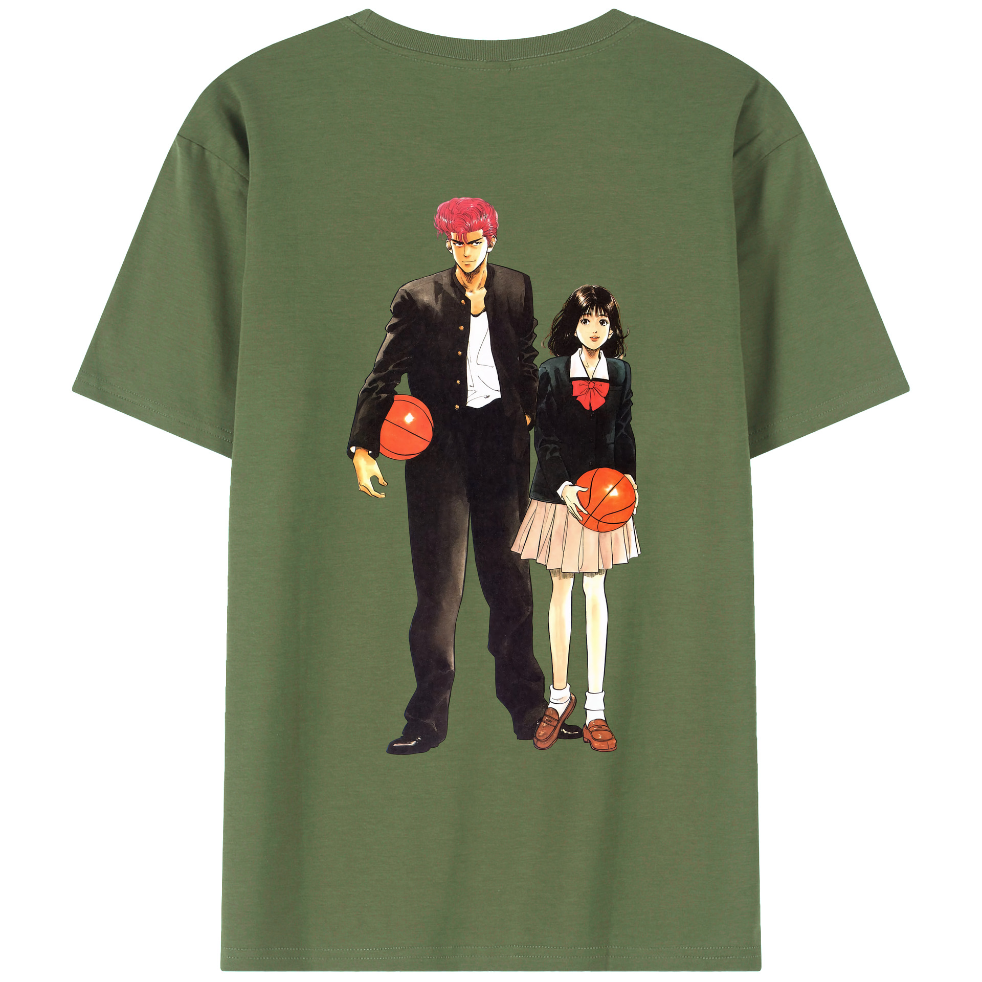 （画像用） SLAM DUNK／スラムダンク 綿100％ メンズ半袖Tシャツ（バックプリント） 通気性